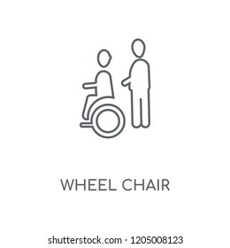 wheel chair linear icon. wheel chair concept stroke symbol design. Thin graphic elements vector illustration, outline pattern on a white background, eps 10.