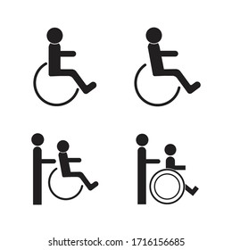 wheel chair logo illustration design