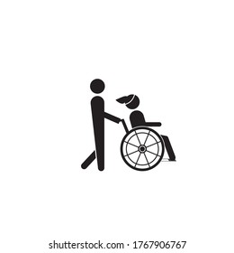 wheel chair logo vector illustration design template background