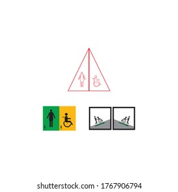 fondo de la plantilla de diseño de la ilustración del vector del logotipo de la silla de ruedas