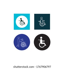 wheel chair logo vector illustration design template background