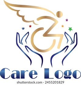 Wheel Chair Medical Care vector  Logo Design.