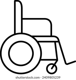 wheel chair Outline vector illustration icon