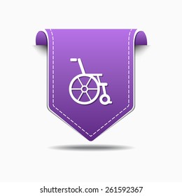 Wheel Chair Purple Vector Icon Design