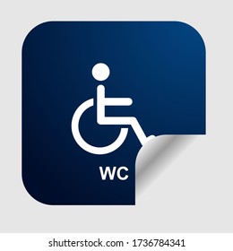 wheel chair restroom area, prohibited symbol for public area