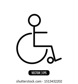 Wheel Chair Simple Icon Design Vector