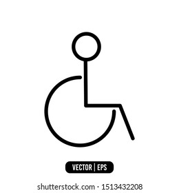 Wheel Chair Simple Icon Design Vector