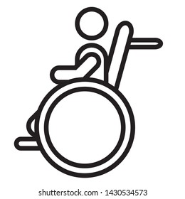 wheel chair simple vector icon design