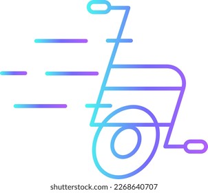 Wheel chair Transportation Icons with purple blue outline style