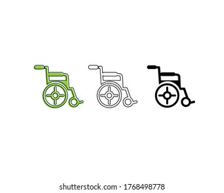 Wheel Chair User Icon Flat Graphic Design