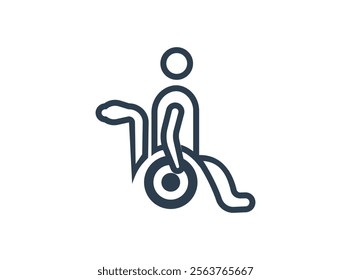 Wheel Chair User Icon Flat Graphic Design Wheelchair user icon symbolizing inclusivity and support for individuals with disabilities wheelchair icon isolated on white wheelchair icon isolated on white