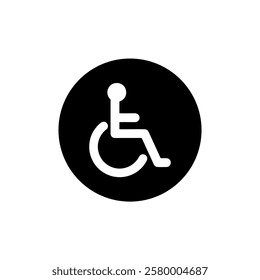 Wheel Chair User Icon Flat Graphic Design