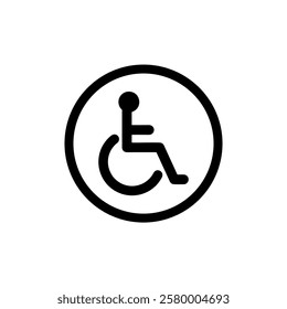 Wheel Chair User Icon Flat Graphic Design