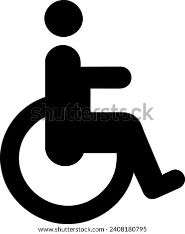 Wheel Chair User Icon Flat Graphic Design