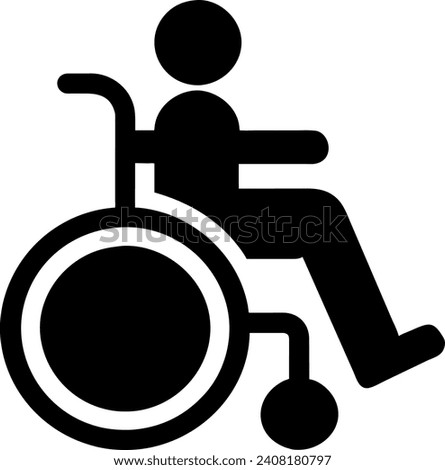 Wheel Chair User Icon Flat Graphic Design