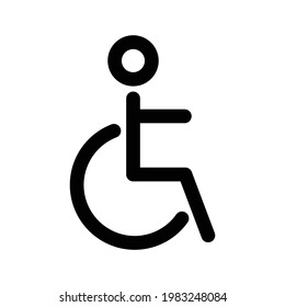 Wheel Chair User Icon Vector Sign And Symbols On Trendy Design.