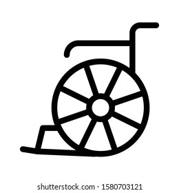 wheel chair vector thin line icon 