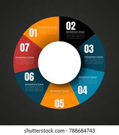 wheel chart with place for text and connection between them.