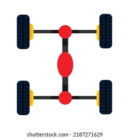 Wheel chassis icon. Subtable to place on car parts, car service, etc. 