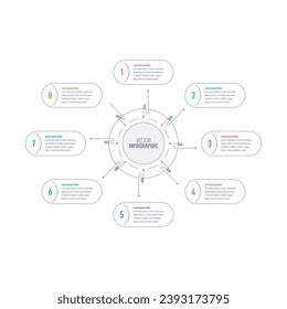 wheel, circular infographic template. eight steps infographic template. web, internet, annual report, education, magazine infographic template