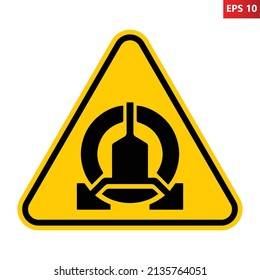 Wheel clamp warning sign. Vector illustration of yellow triangle sign with wheel lock icon inside. Do not park. Caution illegal parking will be penalized. Clamping zone symbol.