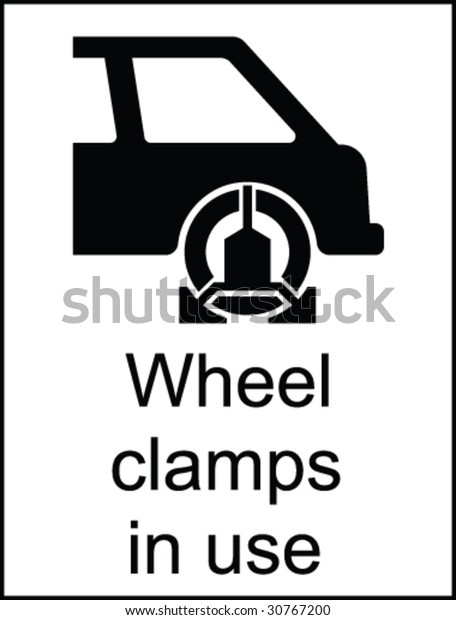 Wheel Clamps Use Public Information Sign Stock Vector (Royalty Free ...