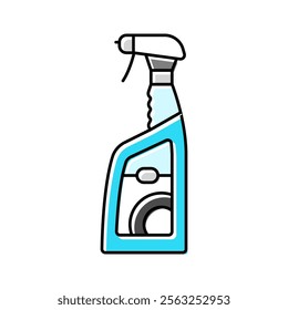 wheel cleaner car care color icon vector. wheel cleaner car care sign. isolated symbol illustration