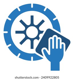 Wheel Cleaning icon line vector illustration