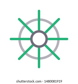 wheel colour line vector icon