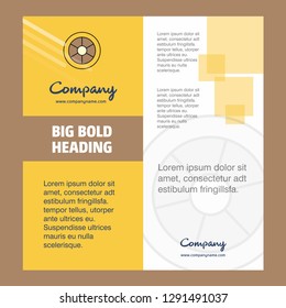 Wheel  Company Brochure Title Page Design. Company profile, annual report, presentations, leaflet Vector Background