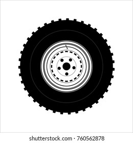 Wheel for competitions in off road terrain on the SUV. Vector illustration