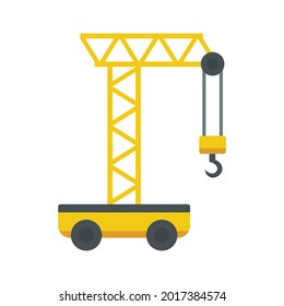 Wheel crane icon. Flat illustration of wheel crane vector icon isolated on white background