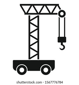 Wheel crane icon. Simple illustration of wheel crane vector icon for web design isolated on white background