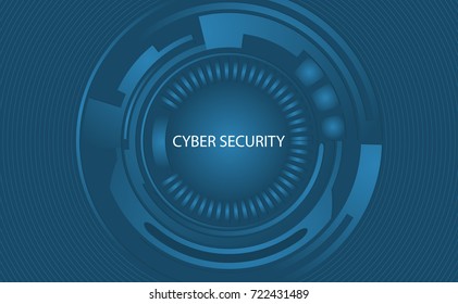 Wheel Cyber security protection  on blue  background . Protect mechanism, system privacy. Vector illustration