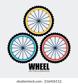 Wheel design over white background, vector illustration