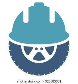Wheel Development vector icon. Style is bicolor flat symbol, cyan and blue colors, rounded angles, white background.