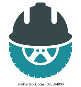Wheel Development vector icon. Style is bicolor flat symbol, soft blue colors, rounded angles, white background.