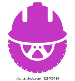 Wheel Development vector icon. Style is flat symbol, violet color, rounded angles, white background.