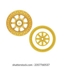 wheel of dharma circle ornament vector decoration with khmer ornament kbach Khmer