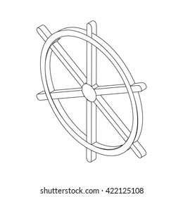 Wheel Dharma icon, isometric 3d