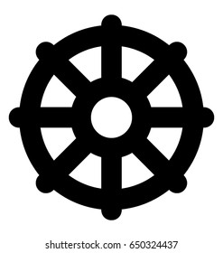 Wheel of Dharma Vector Icon