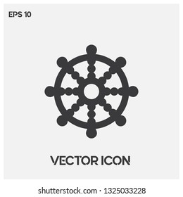Wheel of Dharma vector icon illustration. Premium quality.