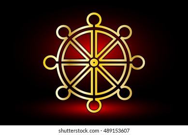 Wheel of Dharma,symbol of Buddhism ,