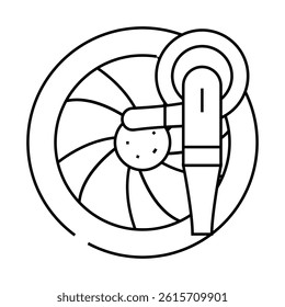 wheel disc car polishing line icon vector. wheel disc car polishing sign. isolated contour symbol black illustration