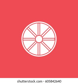 Wheel Disc Flat Icon On Red Background