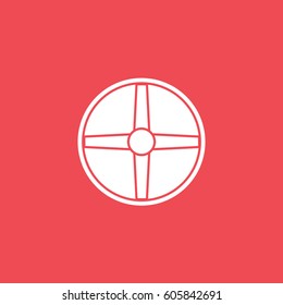 Wheel Disc Flat Icon On Red Background