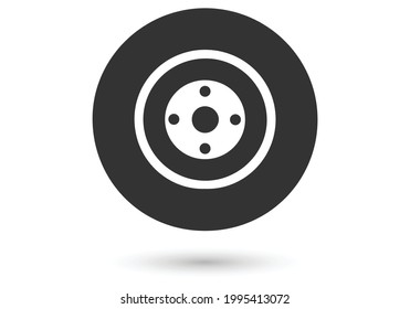 Symbol für Radscheiben, Logo einzeln auf weißem Hintergrund