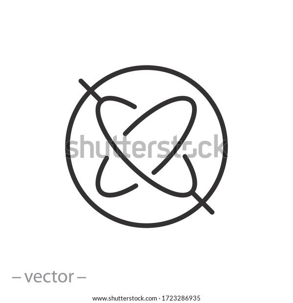 wheel or disk gyroscope icon, spin rapidly,
stability in navigation systems, automatic pilots stabilizers sign,
thin line web symbol on white background - editable stroke vector
illustration eps10