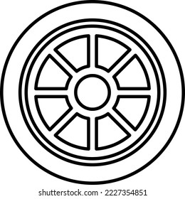 Wheel disks icon, logo isolated on white background