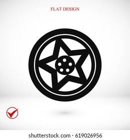 wheel disks icon, vector best flat icon, EPS